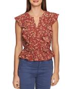 1.state Heritage Ruffled Floral Blouse