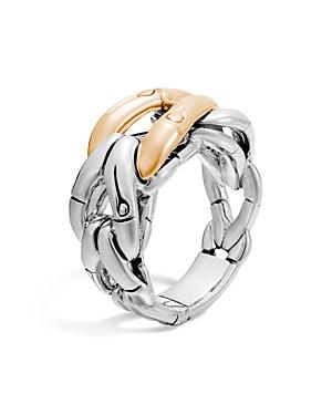 John Hardy Sterling Silver & 18k Gold Woven Ring