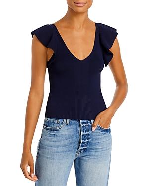 Lucy Paris Sarah Ruffle Knit Top (43% Off) Comparable Value $70