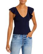 Lucy Paris Sarah Ruffle Knit Top (43% Off) Comparable Value $70