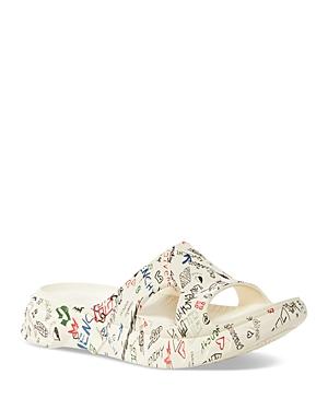 Givenchy Men's Graffiti Print Marshmallow Sandals