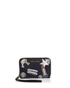 Marc Jacobs Tossed Charms Zip Saffiano Leather Phone Wristlet