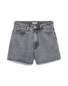 Weworewhat The Boyfriend Denim Shorts In Washed Gray