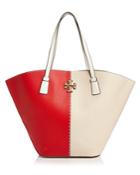 Tory Burch Mcgraw Color-block Leather Extra Large Shopper Tote