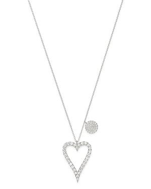 Meira T 14k White Gold Diamond Heart Pendant Necklace, 18