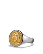 David Yurman Petrvs Lion Signet Pinky Ring With 18k Gold