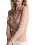 Reiss Milina Ribbed Half Zip Sweater