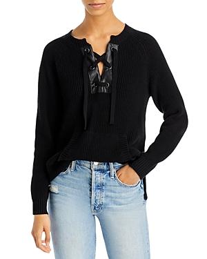 Aqua Cotton Lace Up Sweater - 100% Exclusive
