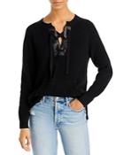 Aqua Cotton Lace Up Sweater - 100% Exclusive