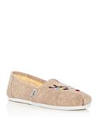 Toms Women's Classic Embroidered Reindeer Jersey Flats