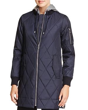 Vince Camuto Long Quilted Bomber Jacket