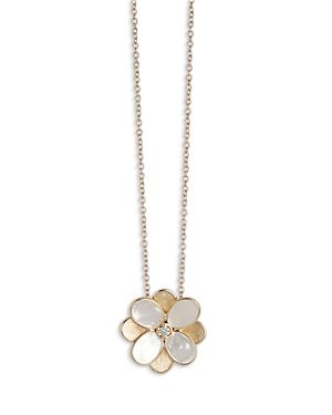 Marco Bicego 18k Yellow Gold Petali Mother Of Pearl & Diamond Flower Pendant Necklace, 16.5