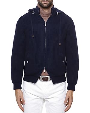 Eleventy Ribbed Padded Virgin Wool Short Coat