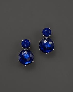 Ippolita Sterling Silver Rock Candy 2 Stone Post Earrings In Lapis And Midnight