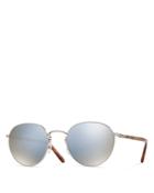 Oliver Peoples Hassett Mirrored Round Sunglasses, 50mm