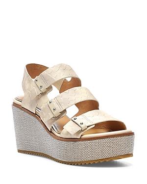 Donald Pliner Iris Snake-embossed Slingback Wedge Sandals