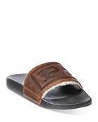 Polo Ralph Lauren Men's Faux Shearling Lined Leather Slides