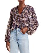 Aqua Tarsus Print Blouse - 100% Exclusive