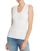 Milly Mixed-knit Fitted Tank