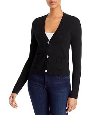 T Tahari Ribbed Cropped Cardigan