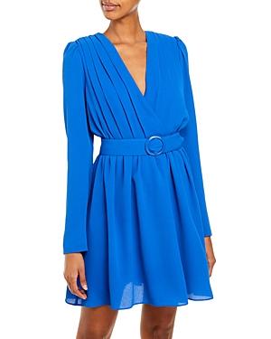 Aqua Pleated Crepe Dress - 100% Exclusive