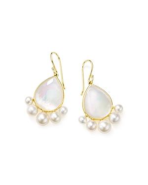 Ippolita 18k Yellow Gold Nova Medium Pear Earrings With Mother-of-pearl & Cultured Freshwater Pearls