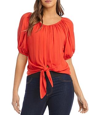 Karen Kane Tie Front Blouson Sleeve Top