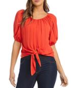 Karen Kane Tie Front Blouson Sleeve Top