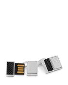 Tateossian Engraved Carbon Fiber Usb Cufflinks