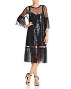 French Connection Eve Sparkle Mesh-and-sequin Dress