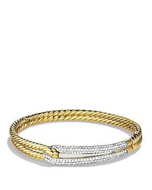 David Yurman Labyrinth Single-loop Bracelet With Diamonds In Gold