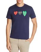 Comme Des Garcons Play Three Hearts Short Sleeve Tee