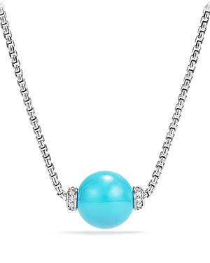David Yurman Solari Pendant Necklace With Diamonds And Reconstituted Turquoise