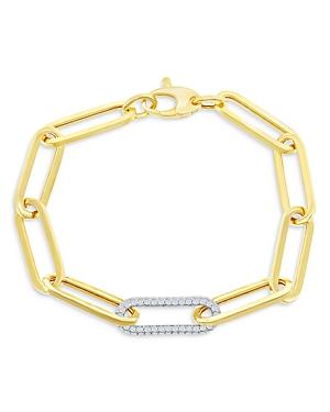 Bloomingdale's Diamond Paperclip Bracelet In 14k White & Yellow Gold, 1.45 Ct. T.w. - 100% Exclusive