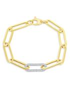 Bloomingdale's Diamond Paperclip Bracelet In 14k White & Yellow Gold, 1.45 Ct. T.w. - 100% Exclusive