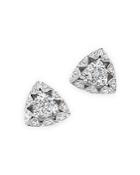 Diamond Pyramid Cluster Stud Earrings In 14k White Gold, .30 Ct. T.w.