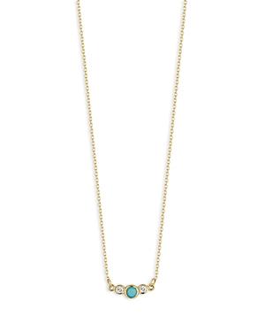 Moon & Meadow 14k Yellow Gold, Diamond & Turquoise Pendant Necklace, 18 - 100% Exclusive