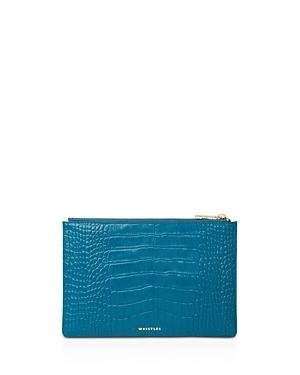 Whistles Small Croc-embossed Leather Clutch
