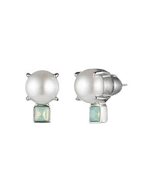 Carolee Simulated Pearl & Stone Stud Earrings