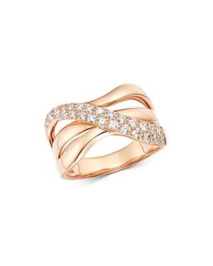 Bloomingdale's Diamond Wave Crossover Band In 14k Rose Gold, 0.60 Ct. T.w. - 100% Exclusive