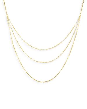 Milanesi And Co 14k Yellow Gold Triple Chain Statement Necklace, 18