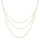 Milanesi And Co 14k Yellow Gold Triple Chain Statement Necklace, 18