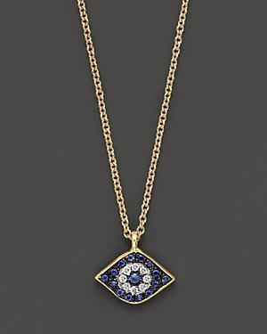 Meira T Diamond, Sapphire And 14k Yellow Gold Evil Eye Pendant Necklace
