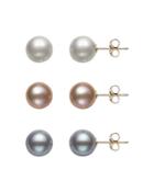 Bloomingdale's Cultured Freshwater Pearl Stud Earring Set In 14k Yellow Gold - 100% Exclusive