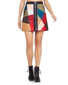 Bcbgeneration Faux Leather Patchwork Skirt