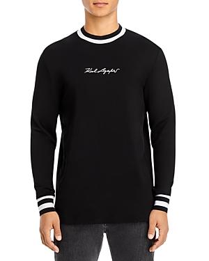 Karl Lagerfeld Paris Striped Trim Logo Sweater