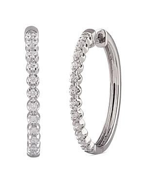 Unique Designs 10k White Gold Diamond Hoop Earrings (66% Off) Comparable Value $980