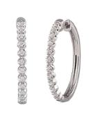 Unique Designs 10k White Gold Diamond Hoop Earrings (66% Off) Comparable Value $980