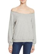 Rebecca Minkoff Ziering Off-the-shoulder Sweatshirt