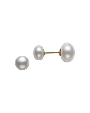 Bloomingdale's Cultured Freshwater Pearl Front-back Earrings In 14k Yellow Gold - 100% Exclusive